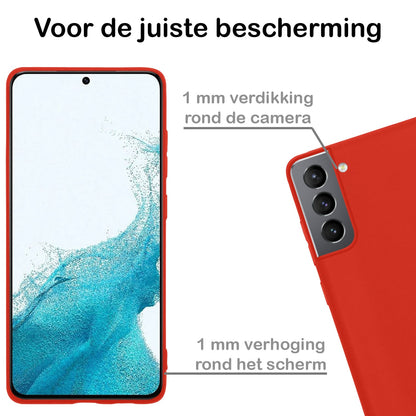 Forterra Samsung S22 Plus Hoesje Siliconen Backcover Lichtgewicht - Rood