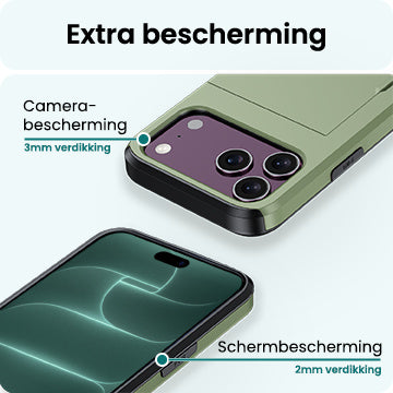 Forterra iPhone 18 Pro Max Hoesje Kaarthouder Hard Case Shockproof - Donkergroen