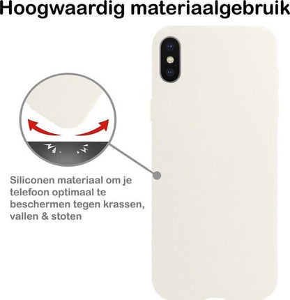 Forterra iPhone Xs Max Hoesje Siliconen Backcover Lichtgewicht - Wit