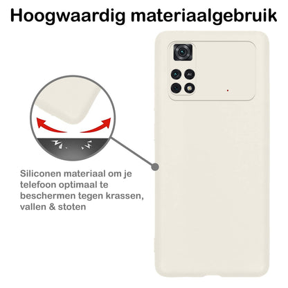 Forterra Poco M4 Pro 4G Hoesje Siliconen Backcover Lichtgewicht - Wit