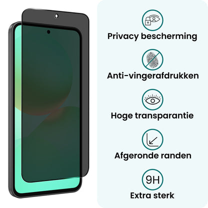 Forterra Samsung A36 Screenprotector Gehard Glas - Privacy