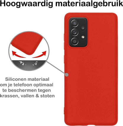 Forterra Samsung A72 Hoesje Siliconen Backcover Lichtgewicht - Rood