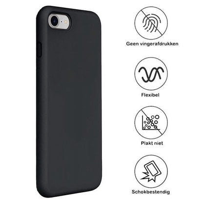Forterra iPhone SE 2020 Hoesje Siliconen Backcover Lichtgewicht - Zwart