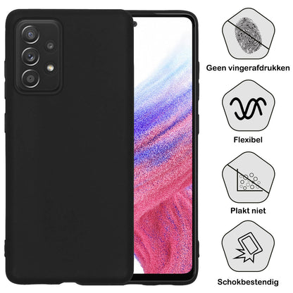 Forterra Samsung A53 Hoesje Siliconen Backcover Lichtgewicht - Zwart