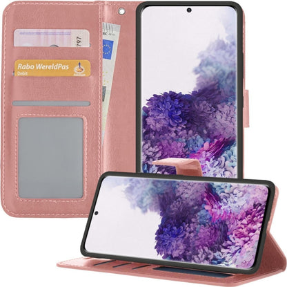 Forterra Samsung S20 Plus Hoesje Bookcase Cover met Kaarthouder - Rosé goud