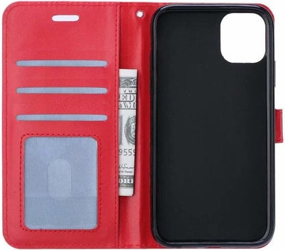 Forterra iPhone 11 Pro Max Hoesje Bookcase Cover met Kaarthouder - Rood