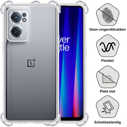 Forterra OnePlus Nord CE 2 Hoesje Shockproof Backcover Siliconen - Transparant