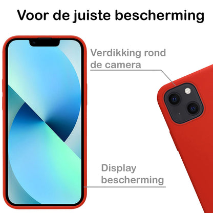 Forterra iPhone 14 Plus Hoesje Siliconen Backcover Lichtgewicht - Rood