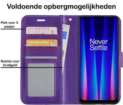 Forterra OnePlus Nord CE 2 Lite Hoesje Bookcase Cover met Kaarthouder - Paars