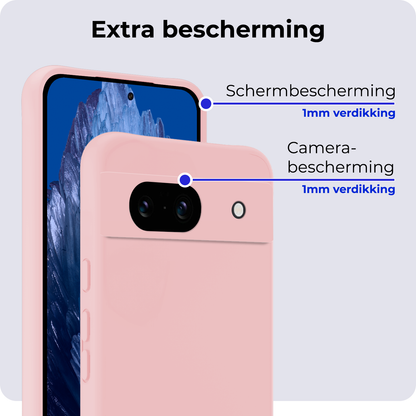 Forterra Google Pixel 8a Hoesje Siliconen Backcover Lichtgewicht - Lichtroze