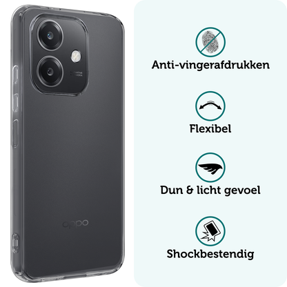 Forterra OPPO A40m Hoesje Siliconen Backcover Lichtgewicht - Transparant