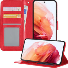 Forterra Samsung S21 Hoesje Bookcase Cover met Kaarthouder - Rood