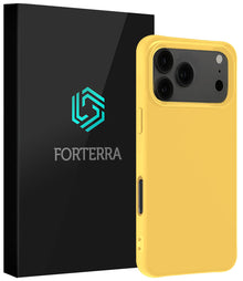 Forterra iPhone 17 Pro Hoesje Siliconen Backcover Lichtgewicht - Geel