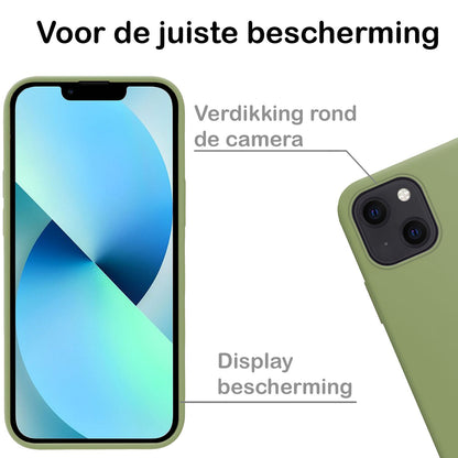 Forterra iPhone 14 Plus Hoesje Siliconen Backcover Lichtgewicht - Groen