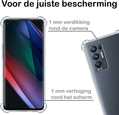 Forterra OPPO Find X3 Neo Hoesje Shockproof Backcover Siliconen - Transparant