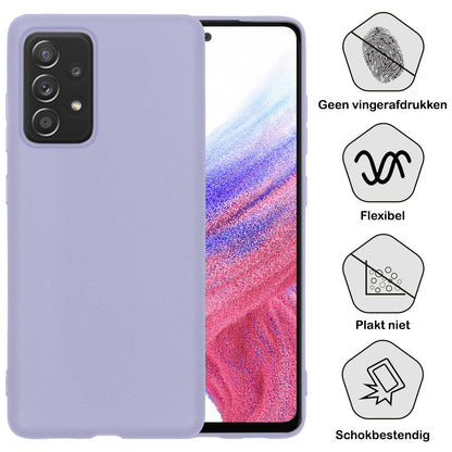Forterra Samsung A53 Hoesje Siliconen Backcover Lichtgewicht - Lila