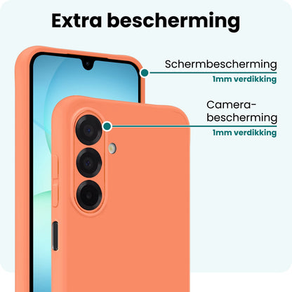 Forterra Samsung A17 Hoesje Siliconen Backcover Lichtgewicht - Perzik