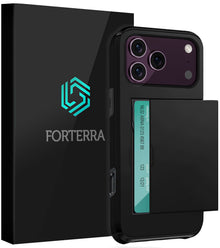 Forterra iPhone 18 Pro Max Hoesje Kaarthouder Hard Case Shockproof - Zwart