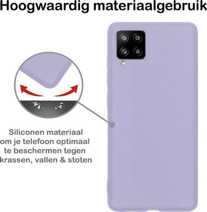 Forterra Samsung A12 Hoesje Siliconen Backcover Lichtgewicht - Lila