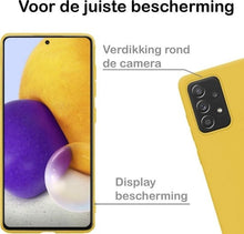 Forterra Samsung A72 Hoesje Siliconen Backcover Lichtgewicht - Geel