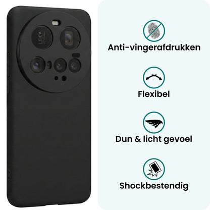 Forterra Xiaomi 15 Ultra Hoesje Siliconen Backcover Lichtgewicht - Zwart