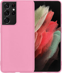 Forterra Samsung S21 Ultra Hoesje Siliconen Backcover Lichtgewicht - Lichtroze
