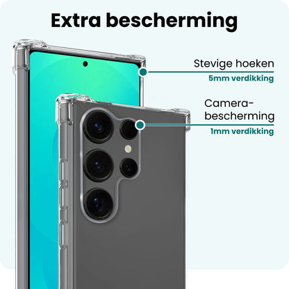 Forterra Samsung S25 Ultra Hoesje Shockproof Backcover Siliconen - Transparant