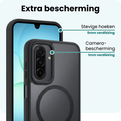Forterra Samsung A17 Hoesje Geschikt voor Magsafe Backcover Shockproof - Zwart