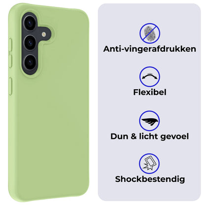 Forterra Samsung S24 Hoesje Siliconen Backcover Lichtgewicht - Groen