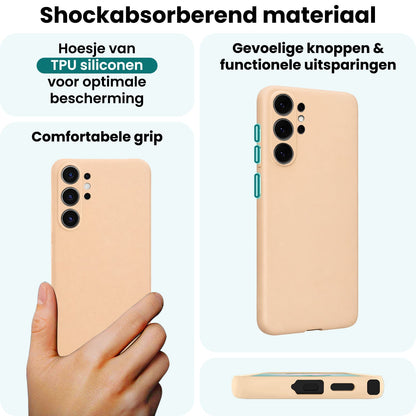 Forterra Samsung S26 Ultra Hoesje Siliconen Backcover Lichtgewicht - Zand