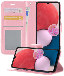 Forterra Samsung A13 5G Hoesje Bookcase Cover met Kaarthouder - Lichtroze