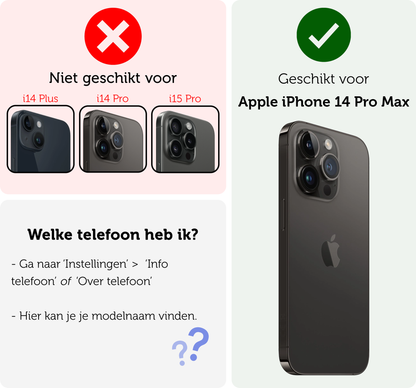 Forterra iPhone 14 Pro Max Screenprotector Flexibel Glas met Installatieframe