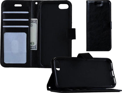 Forterra iPhone SE 2020 Hoesje Bookcase Cover met Kaarthouder - Zwart