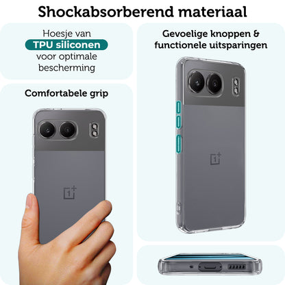 Forterra OnePlus Nord 4 Hoesje Siliconen Backcover Lichtgewicht - Transparant