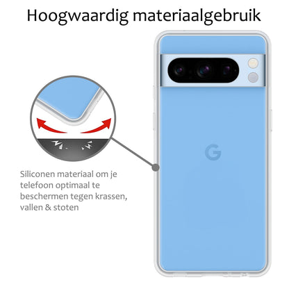 Forterra Google Pixel 8 Pro Hoesje Siliconen Backcover Lichtgewicht - Transparant