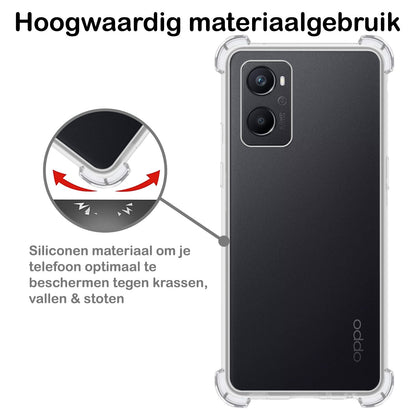 Forterra OPPO A96 Hoesje Shockproof Backcover Siliconen - Transparant