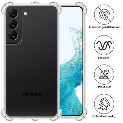 Forterra Samsung S22 Hoesje Shockproof Backcover Siliconen - Transparant