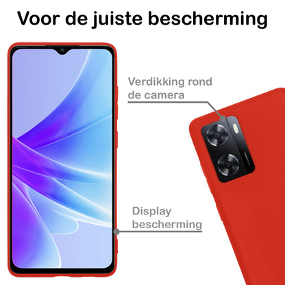 Forterra OPPO A57 Hoesje Siliconen Backcover Lichtgewicht - Rood