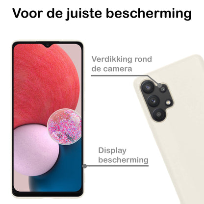 Forterra Samsung A13 4G Hoesje Siliconen Backcover Lichtgewicht - Wit