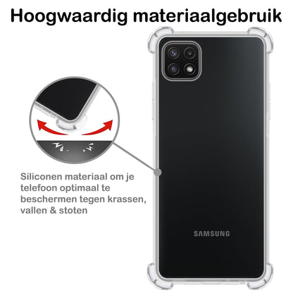 Forterra Samsung M22 Hoesje Shockproof Backcover Siliconen - Transparant