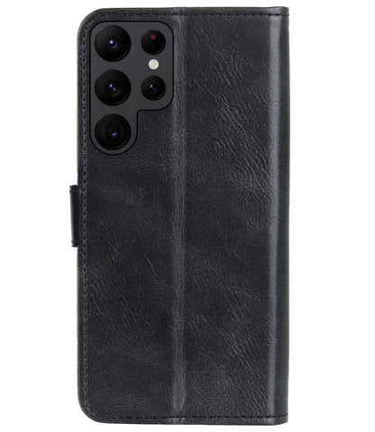 Forterra Samsung S22 Ultra Hoesje Bookcase Cover met Kaarthouder - Zwart