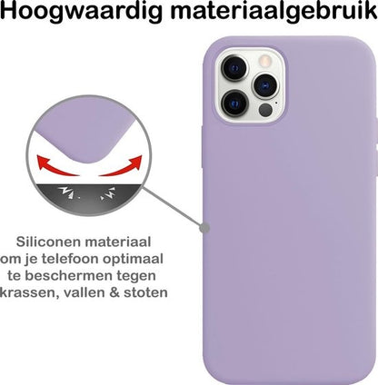 Forterra iPhone 12 Pro Hoesje Siliconen Backcover Lichtgewicht - Lila