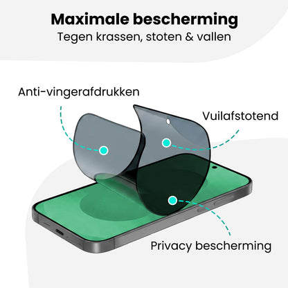 Forterra Privacy Screenprotector Geschikt voor Samsung Galaxy S25 Ultra - Met Installatie Kit - Privacy - Beschermglas - Flexibel Glas - Tempered Glass - Screen Protector