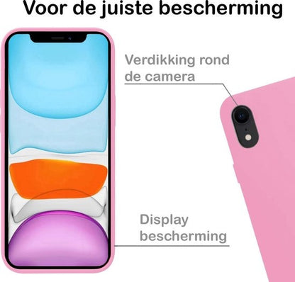 Forterra iPhone XR Hoesje Siliconen Backcover Lichtgewicht - Lichtroze
