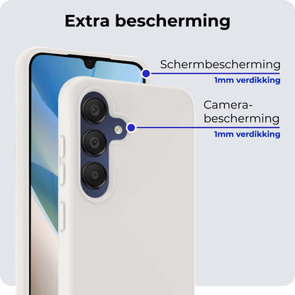 Forterra Samsung A15 Hoesje Siliconen Backcover Lichtgewicht - Wit