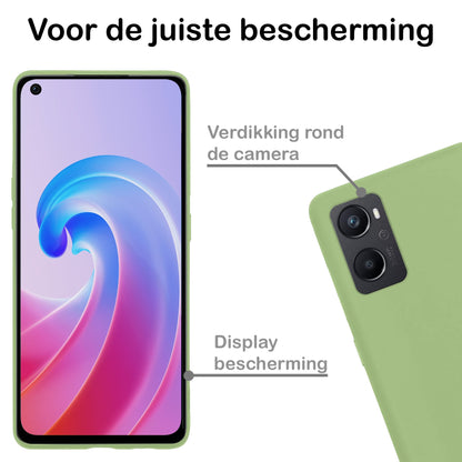 Forterra OPPO A76 Hoesje Siliconen Backcover Lichtgewicht - Groen
