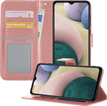 Forterra Samsung A12 Hoesje Bookcase Cover met Kaarthouder - Rosé goud