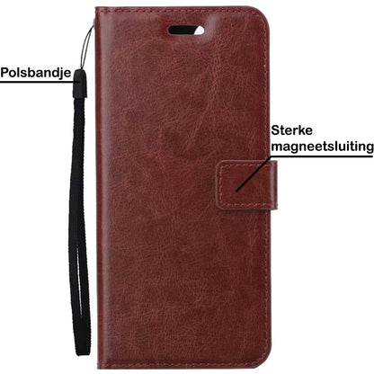 Forterra iPhone 14 Plus Hoesje Bookcase Cover met Kaarthouder - Bruin