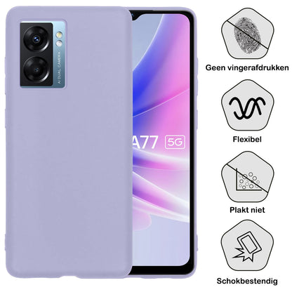 Forterra OPPO A77 Hoesje Siliconen Backcover Lichtgewicht - Lila