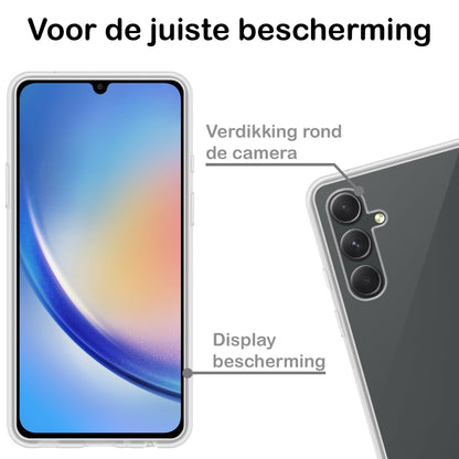 Forterra Samsung A34 Hoesje Siliconen Backcover Lichtgewicht - Transparant